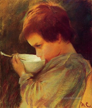 メアリー・カサット Painting - 牛乳を飲む子供たち 母親の子供たち メアリー・カサット
